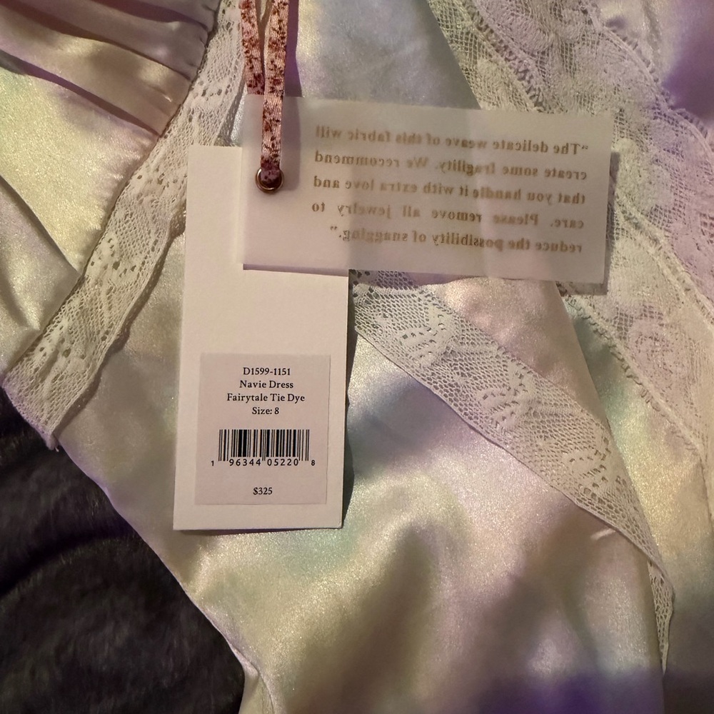 NWT Love Shack Fancy Navie Mini Dress Fairytale tie dye, Size 8 - Picture 8 of 10